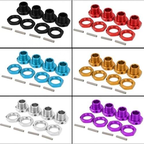 4PCS RC Wheel Hex Driver 17MM Aluminum Alloy Wheel Hex Coupler Spare Accessory Parts Kit for HSP 1/8 RC Crawler Car