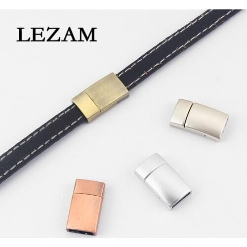 5Sets Polished 10mm Magnetic Clasp For 10x2mm Flat Leather Bracelet Jewelry Findings Accessories