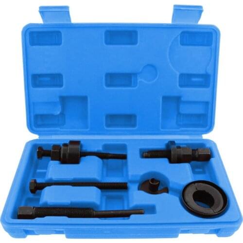 6Pcs Automotive Power Steering Pump Pulley Remover Installer Tool Kit Puller Removal Set for GM, Ford, Chrysler Truck Car Repair