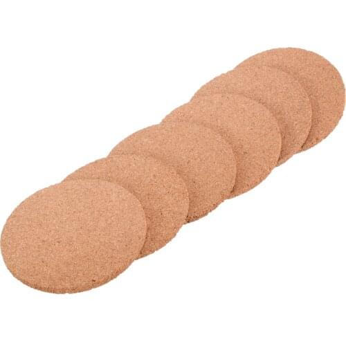 6Pcs Natural Cork Coaster Heat Resistant Non-slip Cup Mat Coffee Tea Drink Placemat Tableware Kitchen Decoration 9*0.5cm