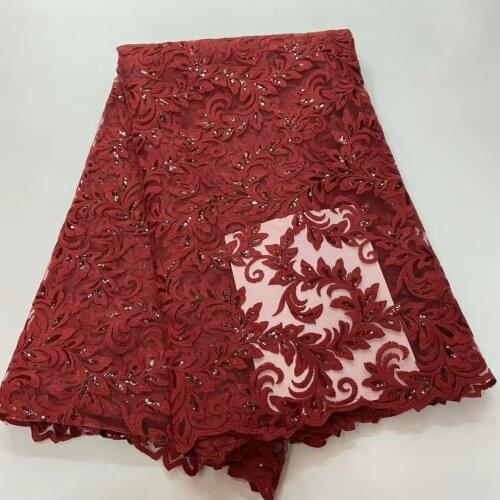 African lace fabric 5 yards/piece of high quality embroidered sequin and sequin wedding dress, Nigeria sequin lace R39821