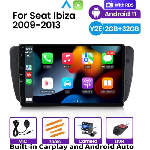 Android 2+32G Ips For Seat Ibiza 2009 2010 2011 2012 2013 Car Radio Multimedia Video Player Navigation GPS Steering Wheel Contro