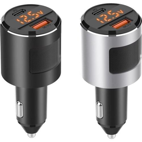 USB C Car Charger PD3.0 And QC3.0 Dual Port 65W PD Interface Fast Charger Voltage Monitoring Car Convenient Computer Charger