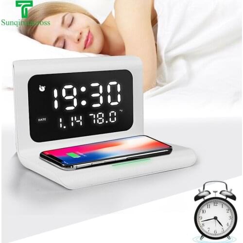 Wireless Chargers Fast Charging Telefones Celulares Table Smart Alarm Clock Temperature Mobile Phone Desk Carregador Cargador