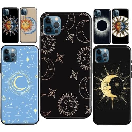 Celestial Mosaic Sun Moon Case For iPhone 12 Pro Max mini XR X XS 6S 7 8 Plus SE 2020 For iPhone 11 Pro Max Coque