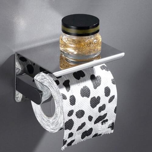 304 Stainless Steel Toilet Paper Holder Bathroom Towel Rack Roll Paper Tissue Shelf Box Wall Mounted Phone Bracket