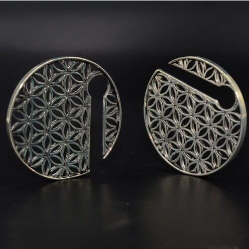 CHUANCI 1 Piece Brass Flower Keyhole Ear Weight Expander Fashion Body Piercing Jewelry For 8mm Or Larger