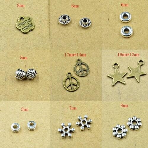 FLTMRH 20PCS 5mm Beads Cap Ancient Silver Color Flower Shape Bead End Caps Findings For Women Jewelry Making End Caps