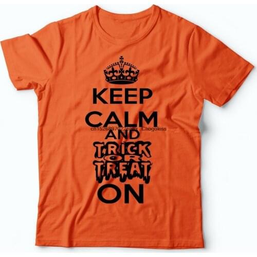 Trick Or Treat T Shirt Halloween Costume Funny Orange Halloween Party Shirt