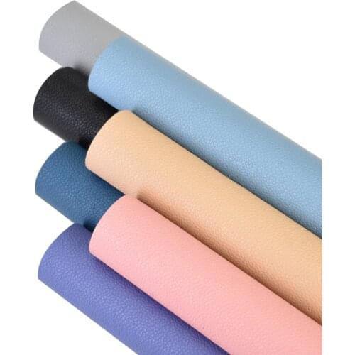HSDLeather Diy Solid Colorful litchi synthetic leather HKD2003 20*34