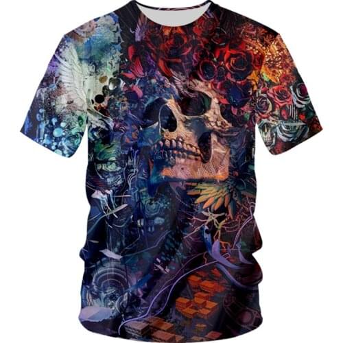 IFPD America Size Summer Men Clothes Skull 3D Printed Short Sleeves Shirt Casual Streetwear Funny Oversized T Shirt Drop Ship