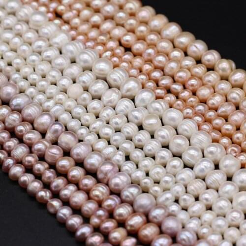 Fine 100% Natural Freshwater Pearl A Irregular Round Loose Beads For Jewelry Making DIY Bracelet Necklace Accessory Strand 14