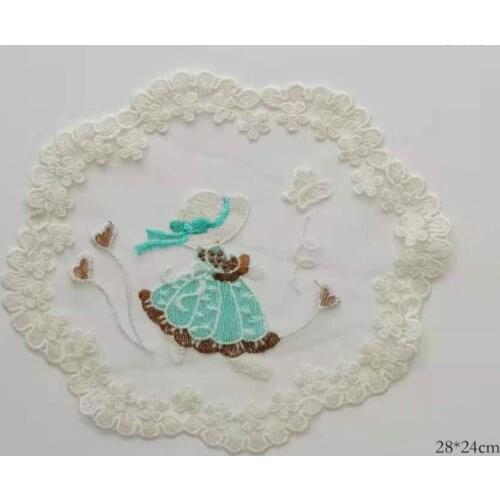 Lace European style pillow, coaster, table mat, retro cute little girl sofa, home textile accessories 2pcs