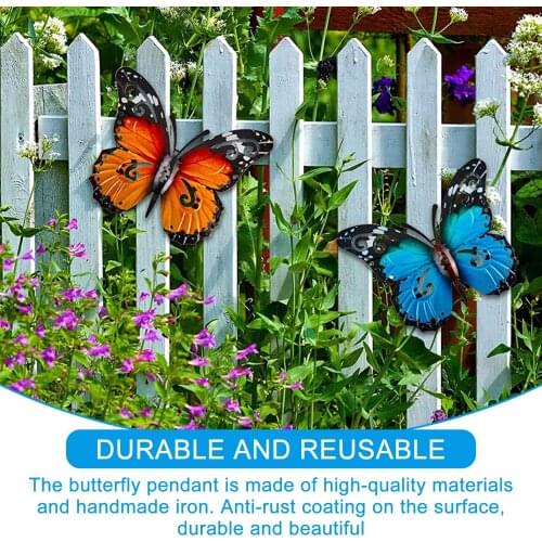 Garden Decoration Metal Butterfly Outdoor Large Wall Art Home Decor Beauty Butterfly On The Wall Fence Shed Wall 27 X 22 Cm