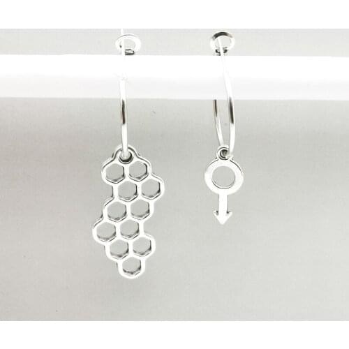 Fashion Creative Irregular Earrings Chemical Molecules Earring Hoops Symbol Pendant Earrings Retro Accessories Gifts for Women