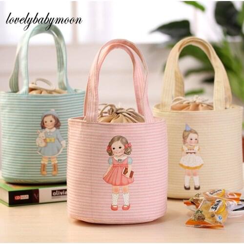 Fashion Cute Fresh Insulation Lunch Bag For Girl Kid Thermal Insulated Oxford Picnic Food Cooler Box Tote Storage Ice Bagsirl