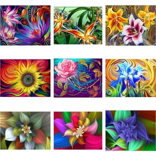 5D DIY Diamond Painting Abstract Flower Cross Stitch Kits Full Square Round Drill Mosaic Embroidery Home Decor Diamond Art Kit