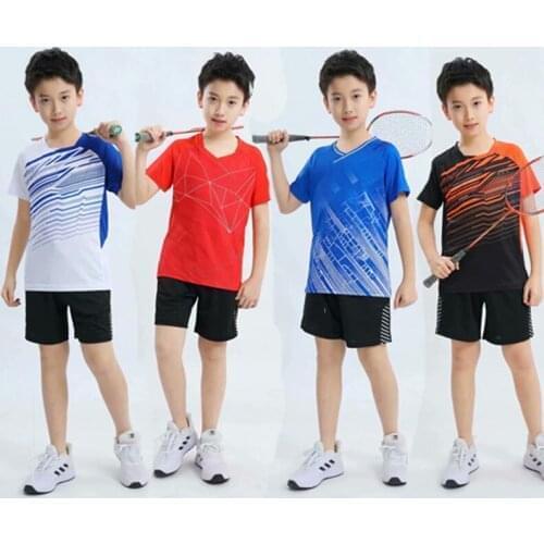 2020 New Children Sports t-shirt Badminton shirt for kids , Boys Table Tennis shirt, boys tennis shirts Girls tennis t shirts