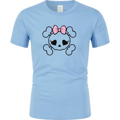 New Summer Fashion T-Shirt Skull Girl Graphic T-shirt Men&Women Neutral O-Neck T-Shirt Multi Color T-Shirt Funny Girl T-Shirt