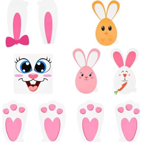 Easter Bunny Stickers Set with Egg Bunny Face Stickers for Kids Party Game Garden Egg Hunt Game