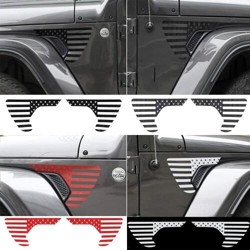 Fit for Jeep Wrangler JL/JT Gladiator 2018-2021 PVC/Carbon Fiber Leaf Fender Sticker Cover Air Vent Outlet Trim Car Accessories