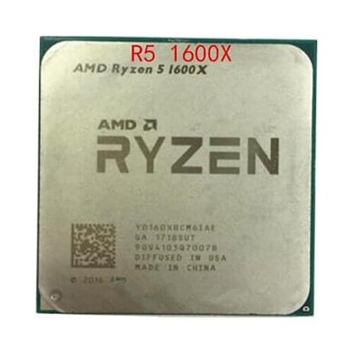 AMD R5 1600X 6-core Socket AM4 3.6G cpu 6-core processor R5-1600X Ryzen 5 1600X working 100