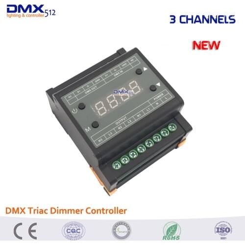 Dhl free shipping 5PCS DMX302 DMX triac dimmer led brightness controller Trailing edge 3CH x1A/CH for LED strip LED panel light