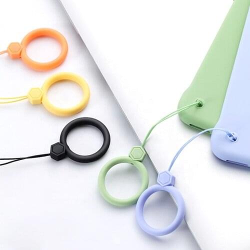 Phone Cute Silicone Lanyards Hand Wrist Strap Lanyard for keys iPhone 11 12 pro Samsung mobile chain hang rope cord
