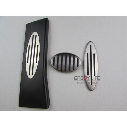 No-Drill Gas Brake Clutch Footrest AT Pedal Pad 3pcs For MINI Cooper One Hatch Hardtop Countryman JCW R56 R60 R61 F54 F55 F56