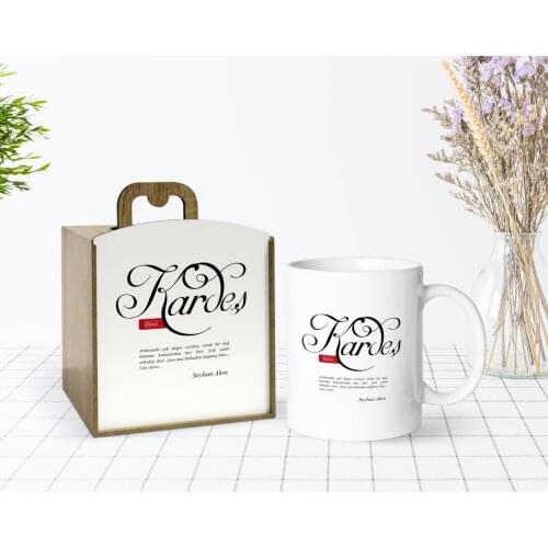 Tailor-made In Wooden Box Mânâ Sister Design White Mug Bardak-1
