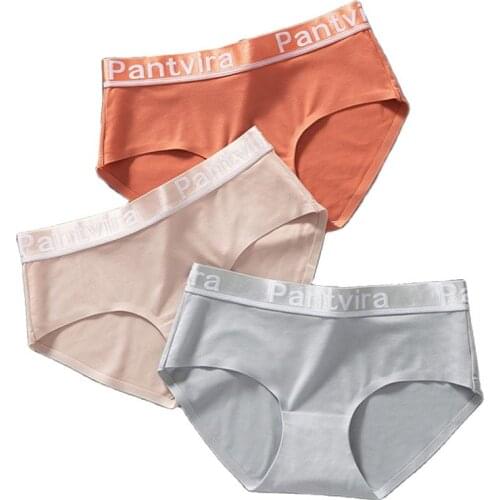 Sports Style Ice Silk Briefs Ladies Mid-waist Solid Color Breathable Sexy Underwear Anti-light Safety Pants Women Lingerie