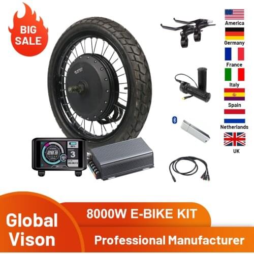 Super power QS V3 48v-72v 8000W e bike kit motorcycle electric bike motor wheel with waterproof Sabovon controller TFT display