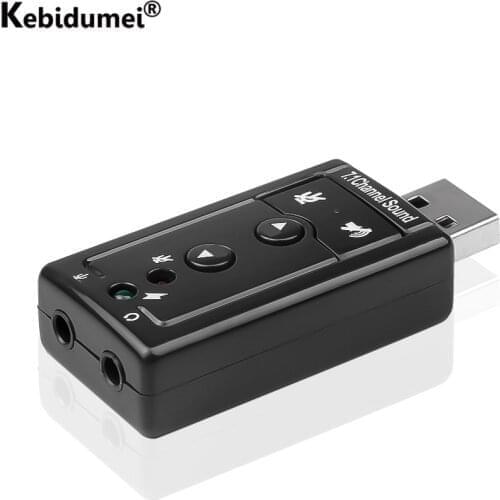 External USB 2.0 Audio Virtual 7.1 Channel Sound Card Mic Speaker Adapter Microphone Stereo 3.5mm Jack Headset Sound Card