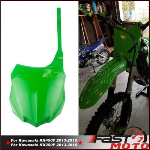 Green Front Number Plate Motocross Off Road Racing Front Registration Plate for KX250F KX450F KXF250 KXF450 KX KXF KLX 2013-2016