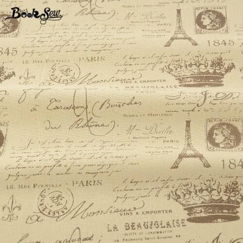 Booksew Home Textile Cotton Linen Fabric Towers Words Style Sewing Tissu Tablecloth Pillow Bag Curtain Cushion Decoration Zakka