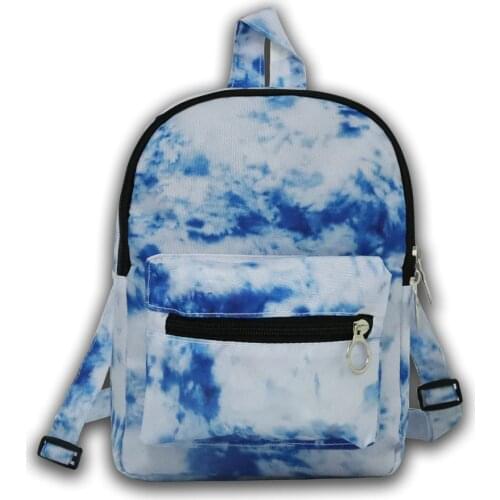 New Mini Backpack Women Tie Dye Canvas Bagpack Satchel Female Bagpack Backpack Schoolbag for Girls 2021 Sac A Dos Mochila