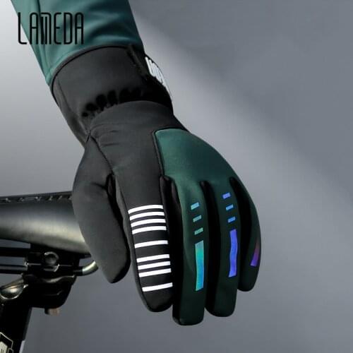 LAMBDA winter warm mountain road bike cycling gloves full finger men and women windproof touch screen long finger gloves