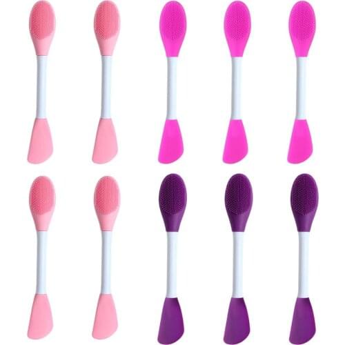 10 Pieces Silicone Face Mask Brush Double-head,Premium Quality Soft Face Mask&Facial Cleansing Brush,Facials, Mud,Clay Mask Tool