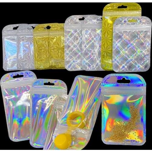 100Pcs Resealable Mylar Small Bags Metallic Flat Zip Lock Foil Pouch Water Proof Food Storage Gift Cosmetic Wrapper