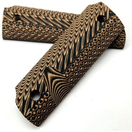 2Pieces tactics pistol 1911 grips Brown G10 Grips custom Grips CNC Material 1911 accessories