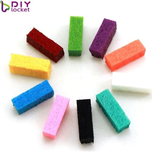 20pcs/lot Colorful Rectangle Aromatherapy Felt Pads Fit for Essential Oil Diffuser Perfume Locket Floating Locket LSPA07*20