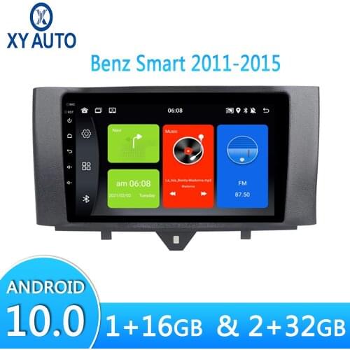 9 inch 2.5D Tempered HD Multi-Touch Screen Android10 NAVI For Benz Smart 2011-2015 With Bluetooth USB WIFI Split Screen