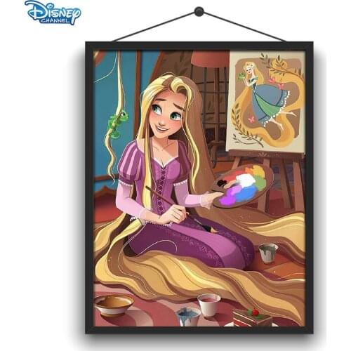 Disney 5D DIY Diamond Painting Rapunzel and Witch Illustration Full Round Diamond Embroidery Kit Handicraft Home Decoration
