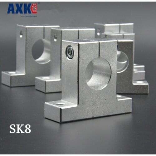 Axk 10pcs/lot Free Shipping Sk8 8mm Linear Bearing Rail Shaft Support Xyz Table Cnc Router Sh8a