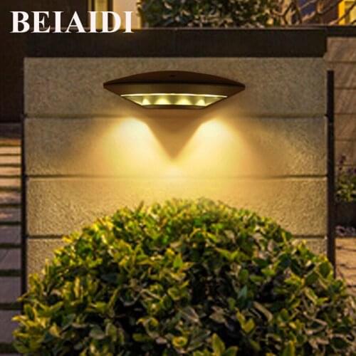 BEIAIDI 12W Waterproof Led Wall Lamp Outdoor Wall Mounting Porch Light Aluminum Villa Garden Courtyard Wall Sconces AC85-AC265V