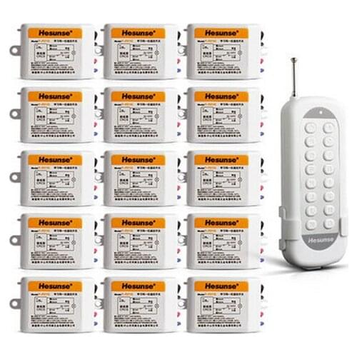 Digital Flexible 220V 15Ch RF Wireless Remote Control Switch 15 Receivers with 1 Transmitter For Light Lamp Learning Code 315Mhz