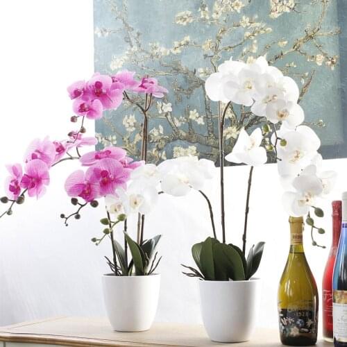 7 Heads Phalaenopsis Orchid Flower Artificial Flower Wedding Decoration Floral Christmas Party Home Decor