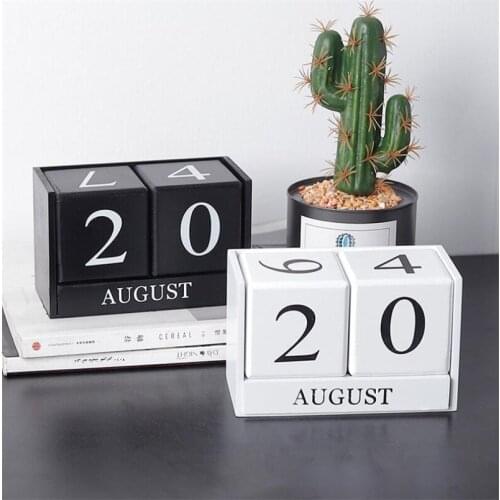 European Calendar Decoration Hypercube Wood Art Room Decoration Home Decoration Family Living Room Decoration Desk Accessories