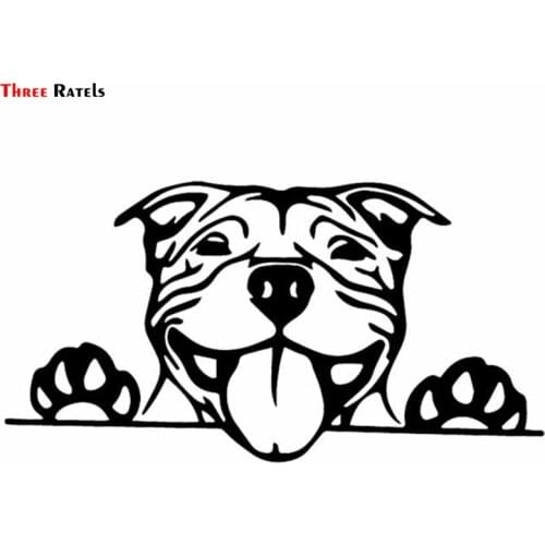 FD542 Cute Funny Car Sticker Paws Up Pitbull Bully Dog Decal Vinyl Decors on Body Bumper Door