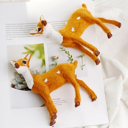 Mini Deer Simulating Cute Animals Fawn Kids Toy for Photography Backdrops Props Photo Studio Accessories Background Decoration